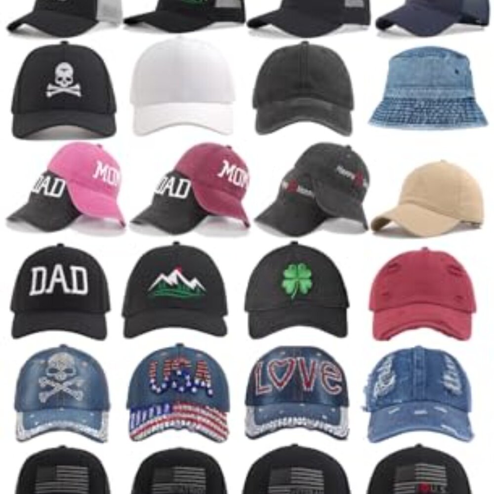 Classic Cotton Baseball Hat Structured Adjustable… - image 8